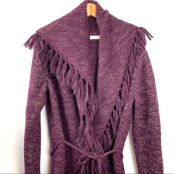 Love Shack Fancy | Purple Wool Sweater Alpaca Cardigan S - Picture 3 of 9